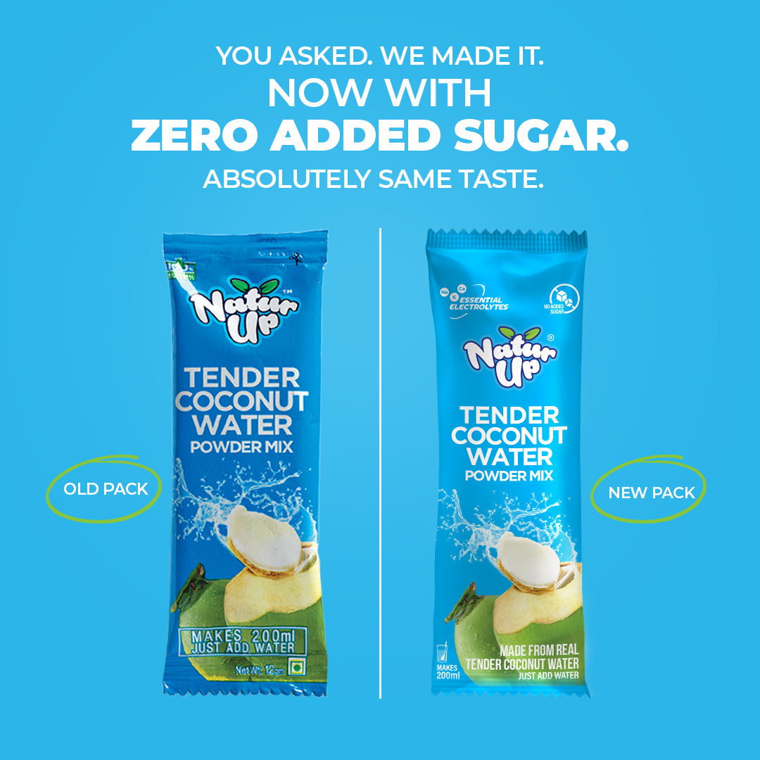 NATURUP Tender Coconut Water Powder Mix with Natural Electrolytes for Instant Energy & Hydration