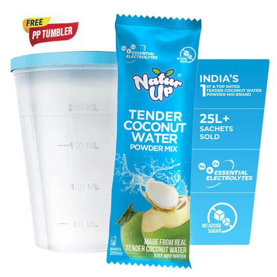 NATURUP Tender Coconut Water Powder Mix with Natural Electrolytes for Instant Energy & Hydration