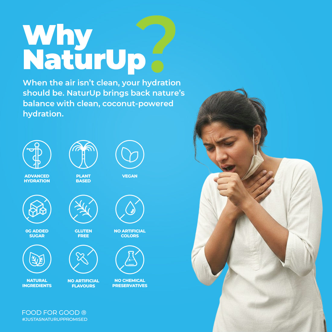 NATURUP Coconut Water Powder | Pollution Day Hydration Mix